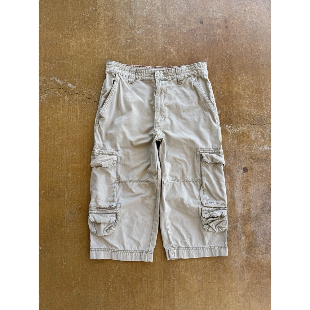 Mossimo Cargo Supply 3/4 Capri Pants Mens 30 Tan Y2K Tactical Utility Ripstop